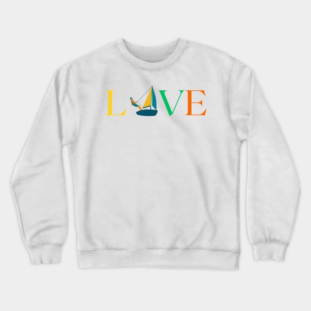 Love Sailing Boat Crewneck Sweatshirt by TimelessonTeepublic